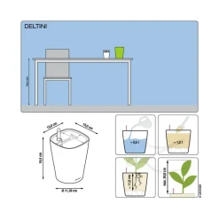 LECHUZA® DELTINI, All-in-One-Set, matt