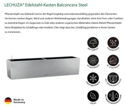 LECHUZA® Edelstahl-Kasten Balconcera Steel, rechteckig