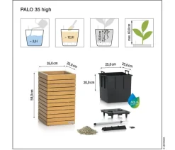 LECHUZA® Holz-Kasten PALO Natural Wood 35, quadratisch