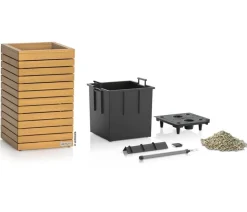 LECHUZA® Holz-Kasten PALO Natural Wood 35, quadratisch