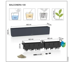 LECHUZA® Kunststoff-Kasten Balconera Cottage, rechteckig