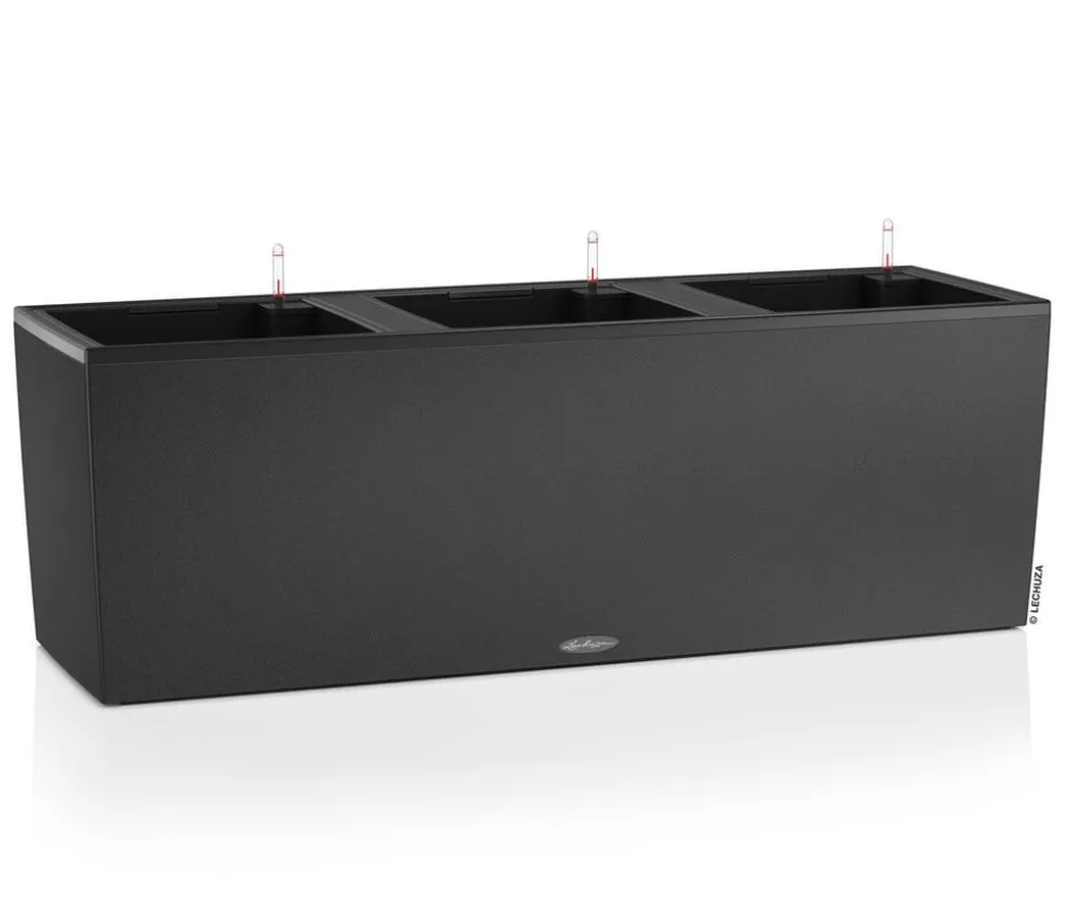 LECHUZA® Kunststoff-Kasten Trio Stone inkl. Pflanzeinsatz, rechteckig, ca. B132,5/H46,5/T44,5 cm