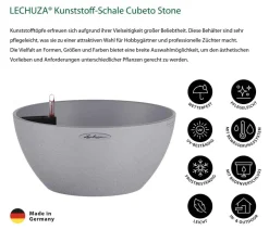 LECHUZA® Kunststoff-Schale 'Cubeto Stone', rund