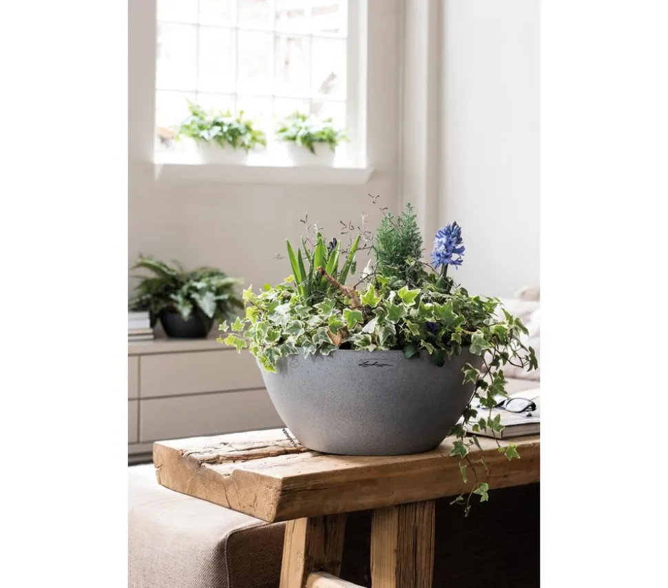 LECHUZA® Kunststoff-Schale 'Cubeto Stone', rund