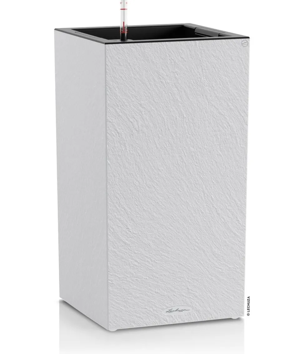 LECHUZA® Kunststoff-Topf Canto Slatestone inkl. Pflanzeinsatz, rechteckig