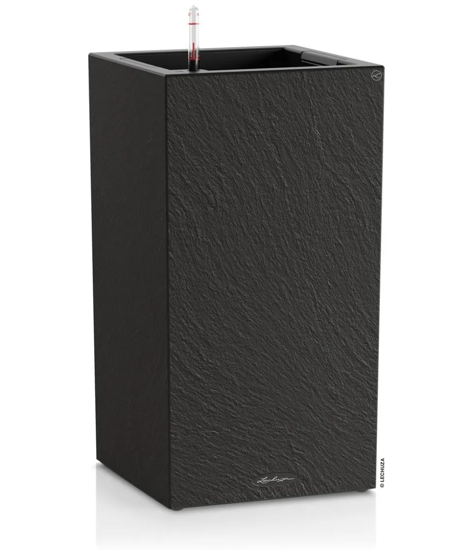 LECHUZA® Kunststoff-Topf Canto Slatestone inkl. Pflanzeinsatz, rechteckig