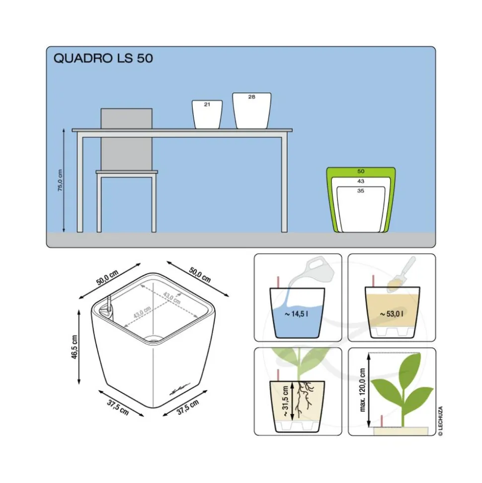 LECHUZA® QUADRO LS, All-in-One-Set