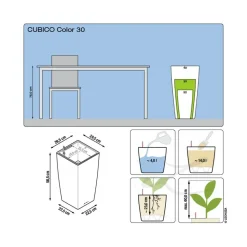 LECHUZA® CUBICO Color, All-in-One-Set