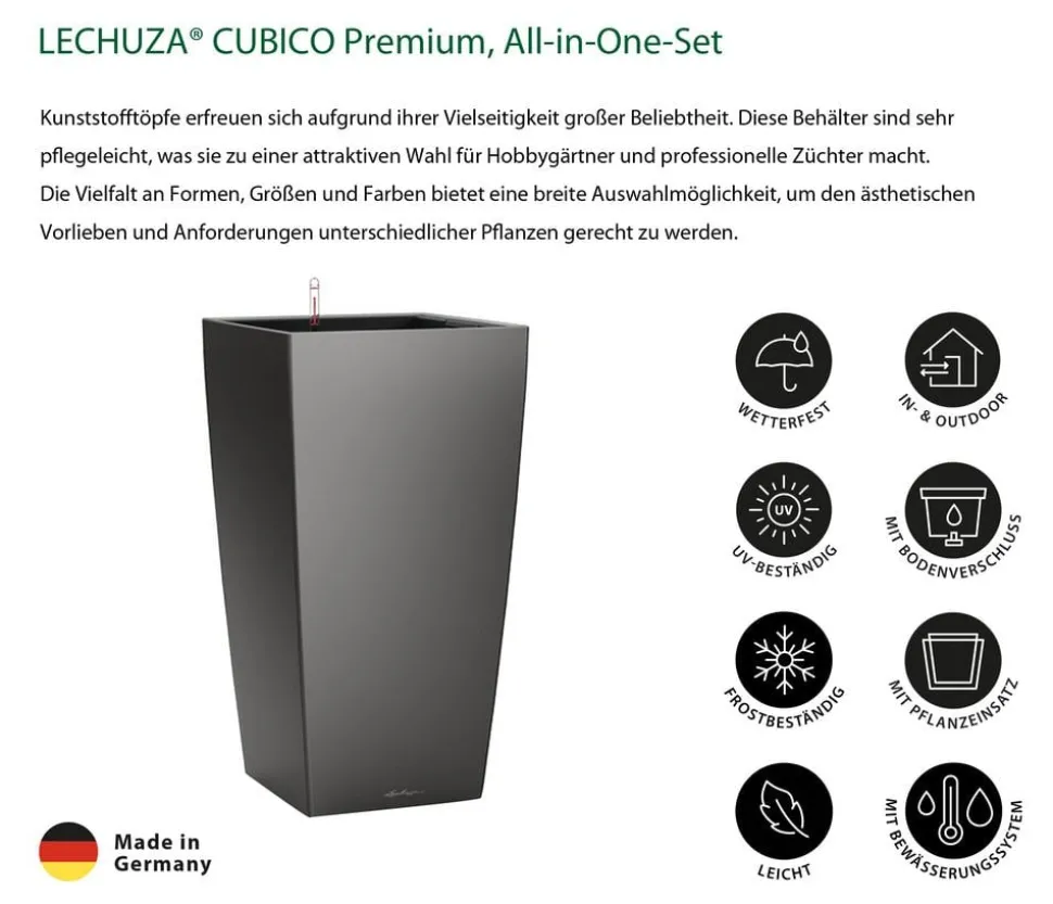 LECHUZA® CUBICO Premium, All-in-One-Set
