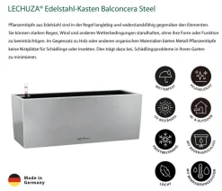 LECHUZA® Edelstahl-Kasten Balconcera Steel, rechteckig