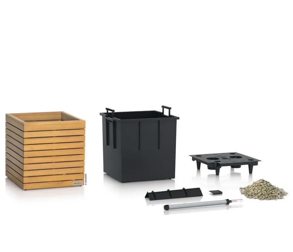 LECHUZA® Holz-Kasten PALO Natural Wood 45, quadratisch