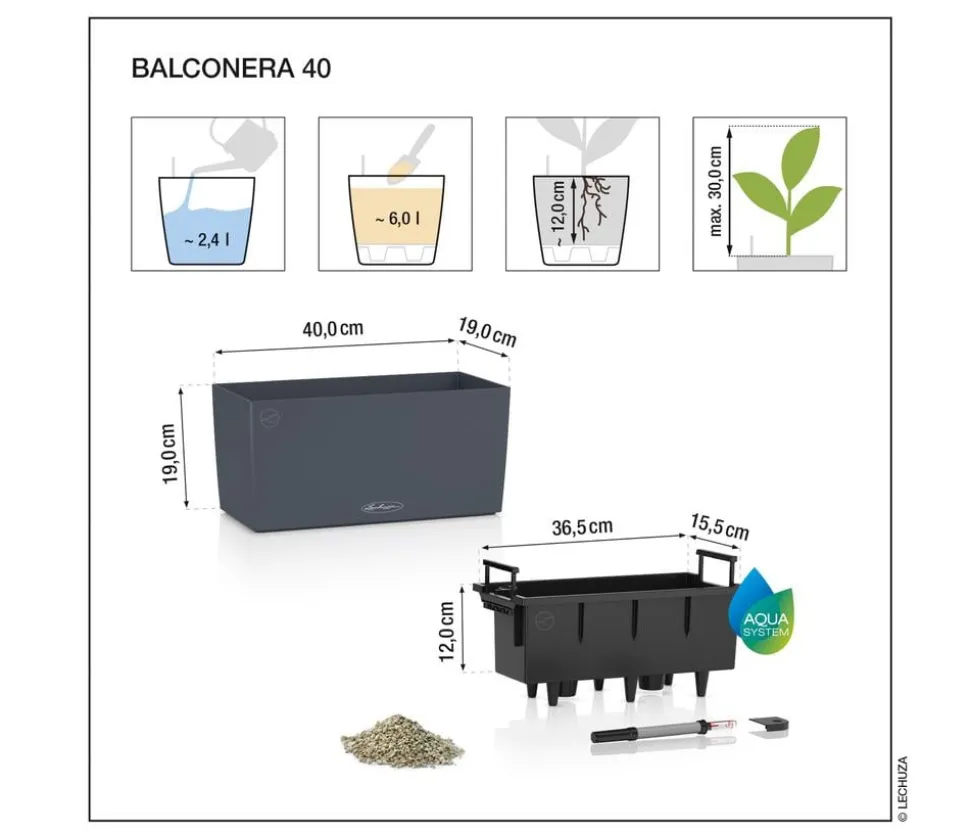 LECHUZA® Kunststoff-Kasten Balconera Color, rechteckig