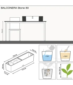 LECHUZA® Kunststoff-Kasten Balconera Stone, rechteckig