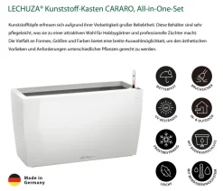 LECHUZA® Kunststoff-Kasten CARARO All-in-One-Set, rechteckig, ca. B75/H43/T30 cm