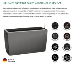 LECHUZA® Kunststoff-Kasten CARARO All-in-One-Set, rechteckig, ca. B75/H43/T30 cm
