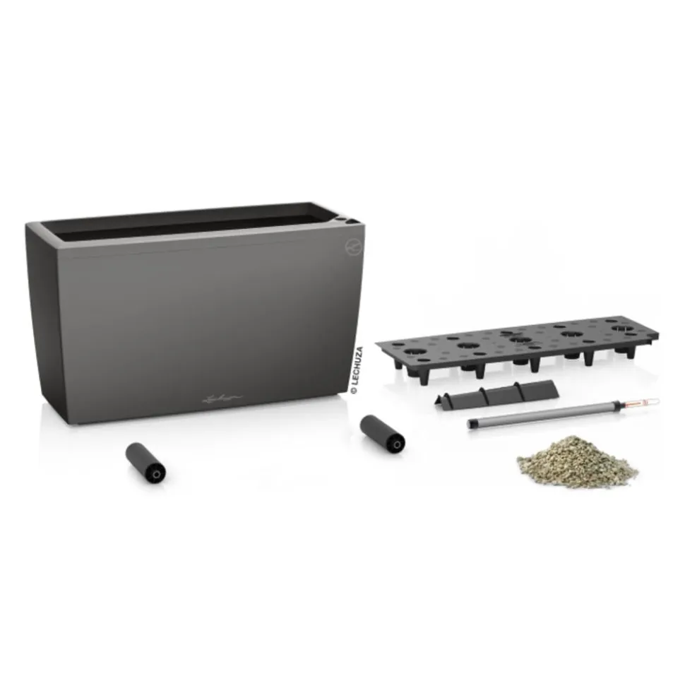 LECHUZA® Kunststoff-Kasten CARARO All-in-One-Set, rechteckig, ca. B75/H43/T30 cm