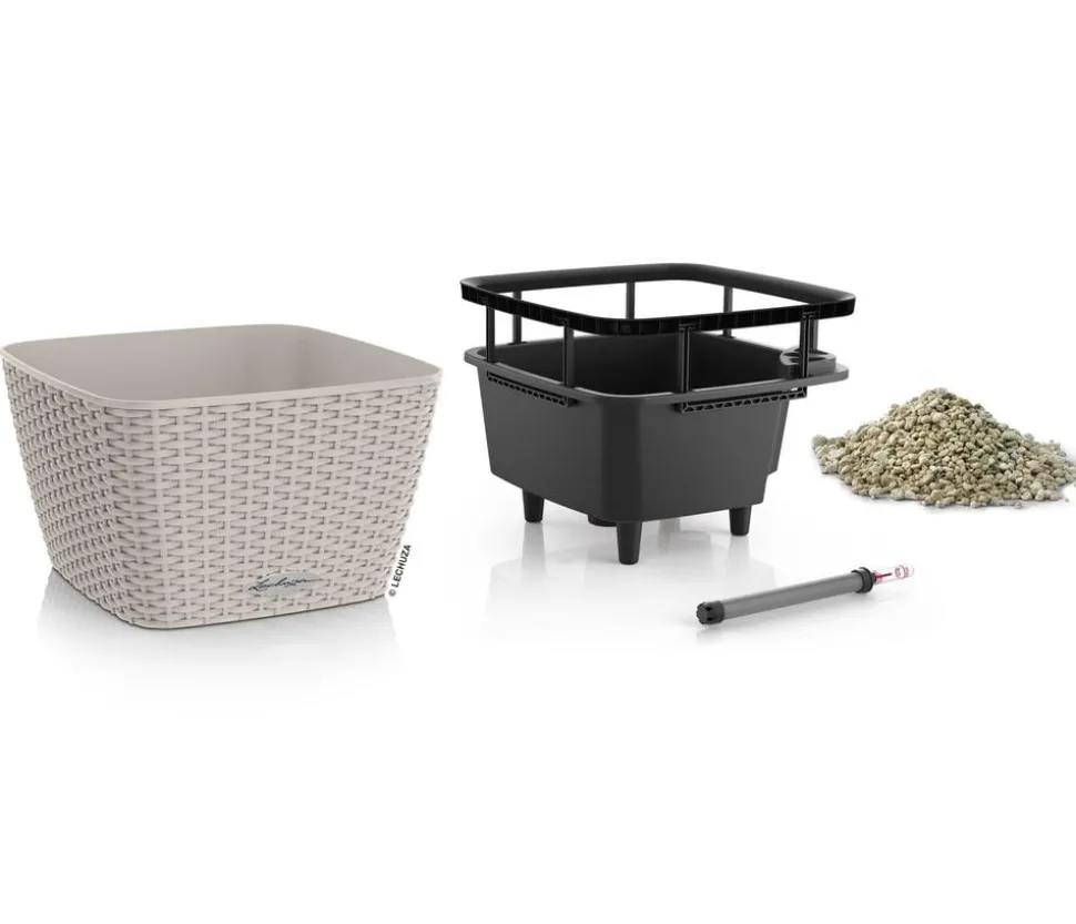 LECHUZA® Kunststoff-Topf Bacino Cottage inkl. Pflanzeinsatz, konisch, ca. B31/H19,5/T31 cm