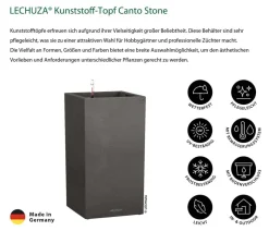 LECHUZA® Kunststoff-Topf Canto Stone, quadratisch