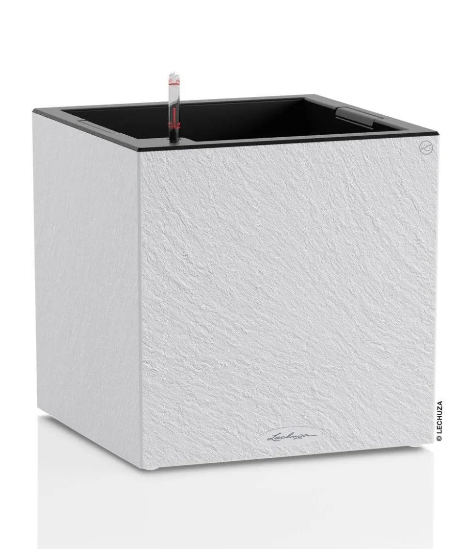 LECHUZA® Kunststoff-Topf Canto Slatestone inkl. Pflanzeinsatz, quadratisch