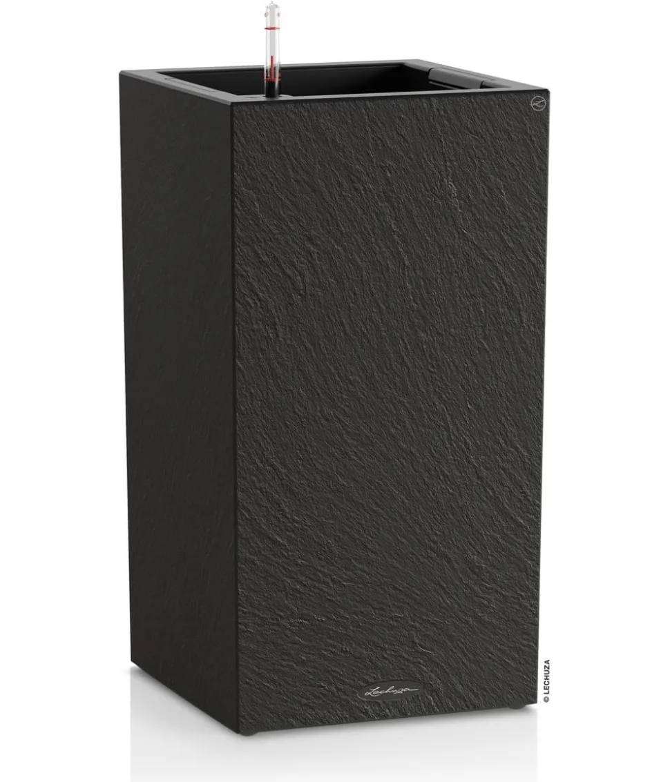 LECHUZA® Kunststoff-Topf Canto Slatestone inkl. Pflanzeinsatz, rechteckig