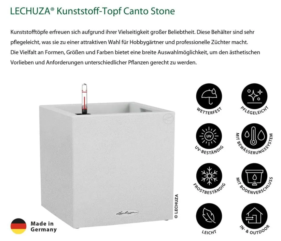 LECHUZA® Kunststoff-Topf Canto Stone, quadratisch