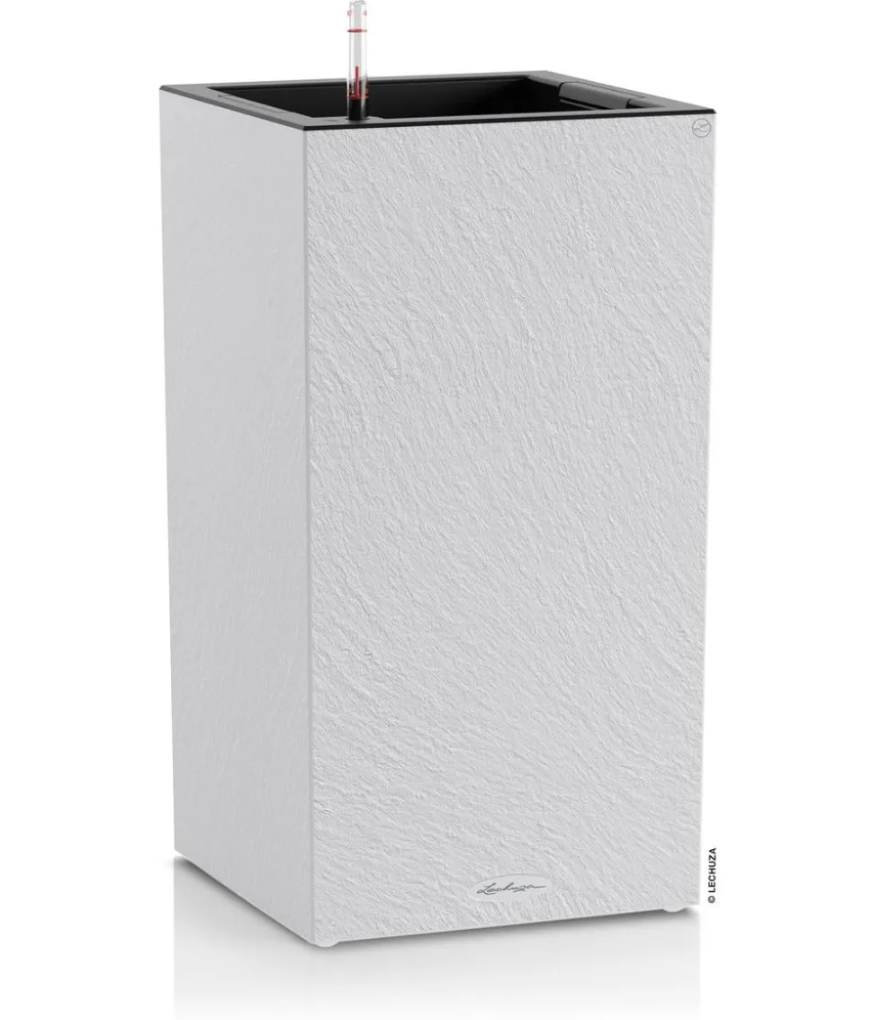 LECHUZA® Kunststoff-Topf Canto Slatestone inkl. Pflanzeinsatz, rechteckig