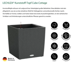 LECHUZA® Kunststoff-Topf Cube Cottage, quadratisch
