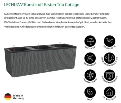 LECHUZA® Polyrattan-Kasten Trio Cottage, rechteckig