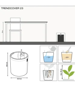LECHUZA® TRENDCOVER Lederoptik, All-in-One Set