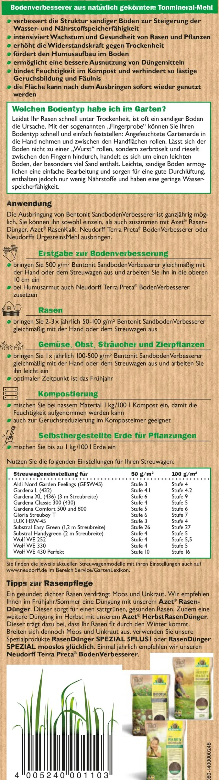 Neudorff Bentonit SandbodenVerbesserer, 10 kg