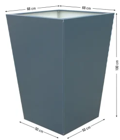 Palatino Stahlblech-Pflanzgefäß Max, anthrazit, ca. B68/H100/T68 cm