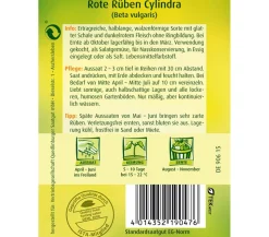 Quedlinburger Samen Rote Rübe 'Cylindra'