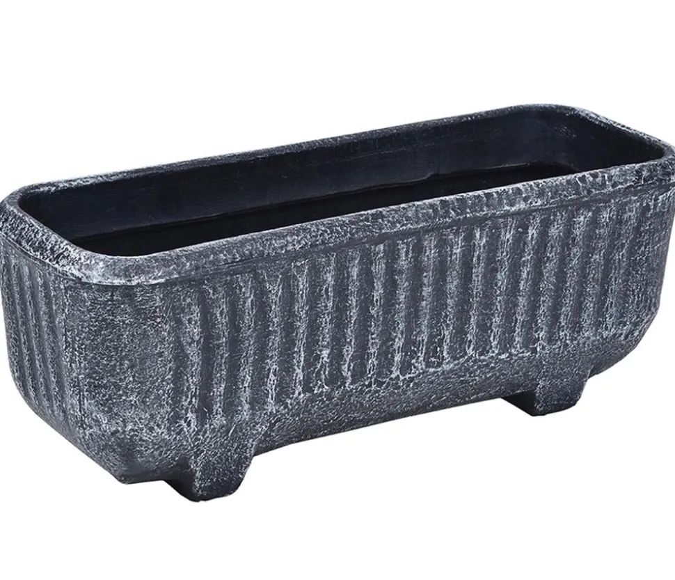 Roto Kunststoff-Pflanzkasten Twist, rechteckig, dunkelgrau, ca. B55/H21,5/T20 cm