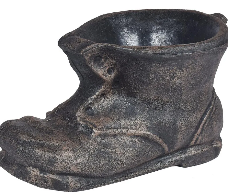 Roto Kunststoff-Pflanztopf Schuh, bronze, ca. B23,5/H38/T23,5 cm