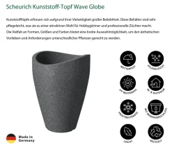 Scheurich Kunststoff-Topf Wave Globe, rund, ca. Ø50,5/H67 cm