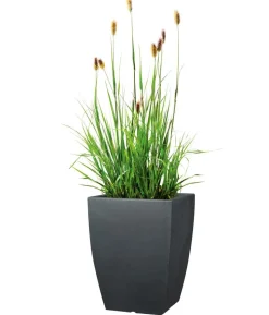 Scheurich Kunststoff-Vase Bologna, eckig, anthrazit