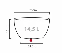 Scheurich Kunststoff-Topf Barceo Bowl, rund, ca. Ø39/H18 cm