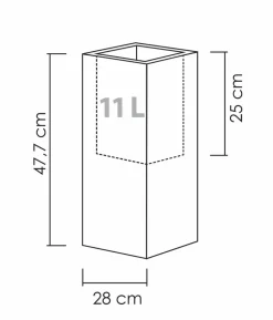 Scheurich Kunststoff-Topf C-Cube, quadratisch