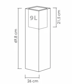 Scheurich Kunststoff-Topf C-Cube High, quadratisch, ca. B26/H70/T26 cm