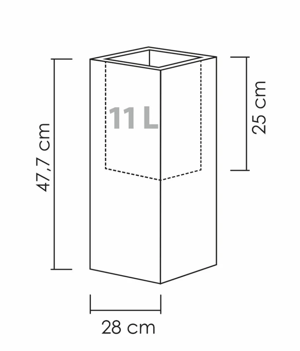 Scheurich Kunststoff-Topf C-Cube, quadratisch