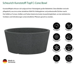 Scheurich Kunststoff-Topf C-Cone Bowl, rund, ca. Ø38,9/H17,5 cm