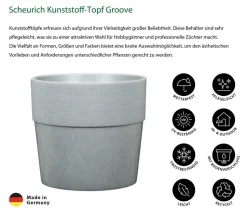 Scheurich Kunststoff-Topf Groove+, rund, ca. Ø28,5/H26 cm