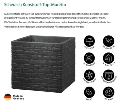 Scheurich Kunststoff-Topf Muretto, quadratisch