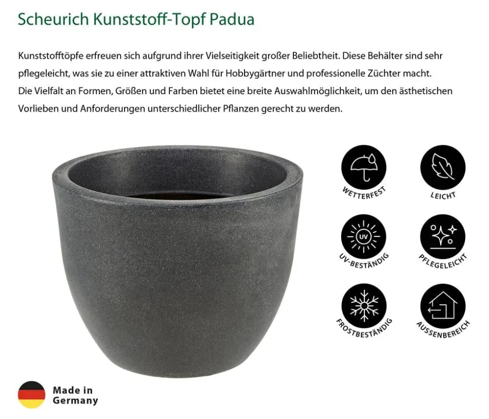 Scheurich Kunststoff-Topf Padua, rund