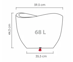 Scheurich Kunststoff-Topf Wave Globe, rund, ca. Ø60/H44,7 cm