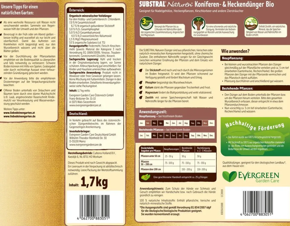 Substral® Naturen® Koniferen & Heckendünger Bio, 1,7 kg