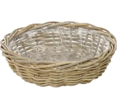 Van der Leeden Rattan-Pflanzschale, braun, Ø 41 cm