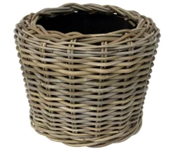 Van der Leeden Rattan-Topf Drypot, rund, grau