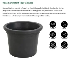 Veca Kunststoff-Topf Cilindro, rund